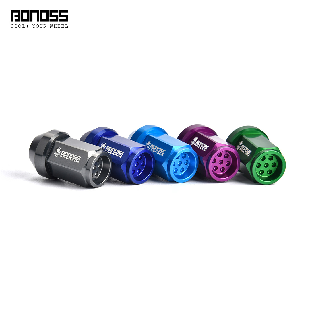 Short Honeycomb Aluminum Wheel Lug Nuts - M12x1.25